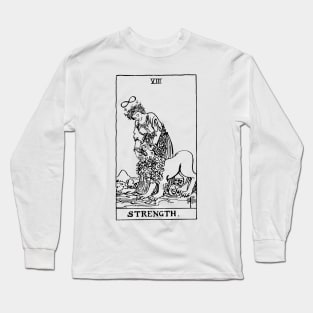 Strength Tarot in black Long Sleeve T-Shirt